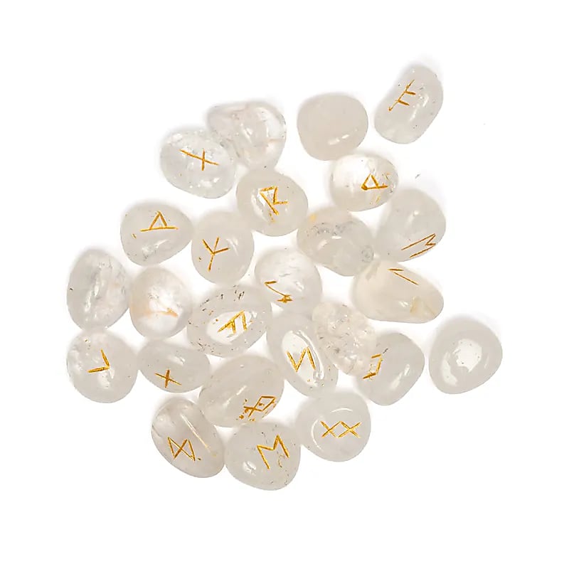 Oracle de 25 runes en cristal de roche