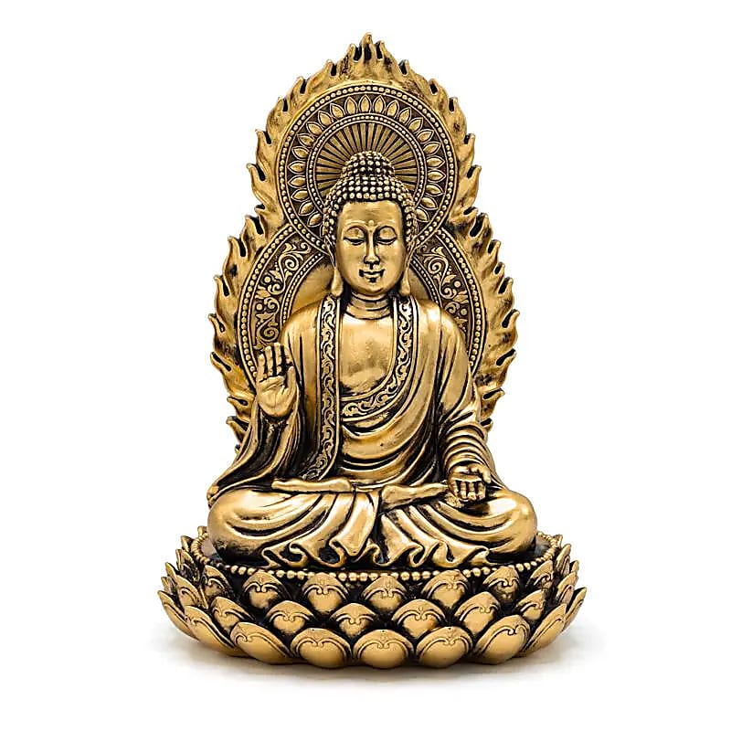 Bouddha sur trône de lotus doré