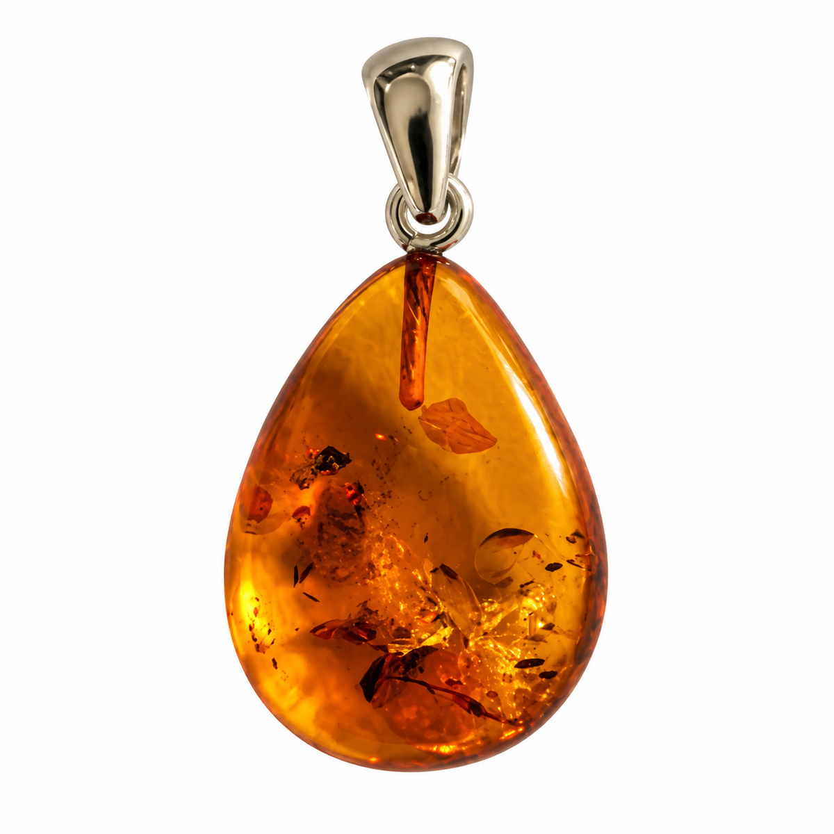 Pendentif Ambre Argent 925