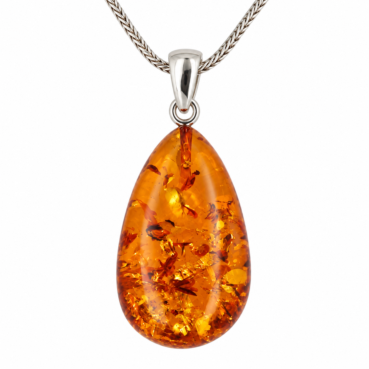 Pendentif Ambre Argent 925