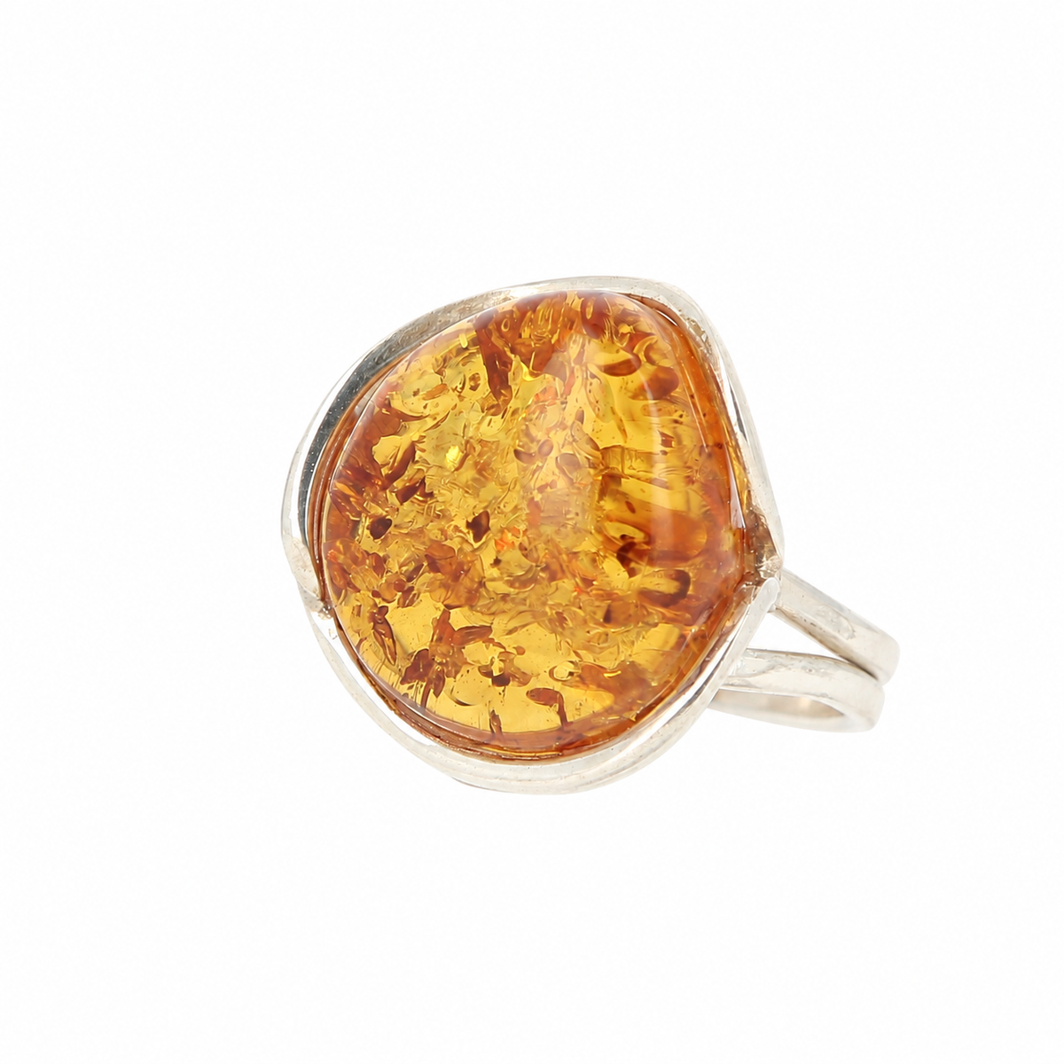 Bague Ambre Ronde Ag925