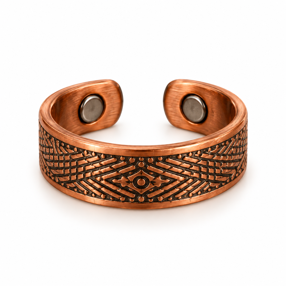 Bague Cuivre Magnétique – Symbole Sacré – Géométriques