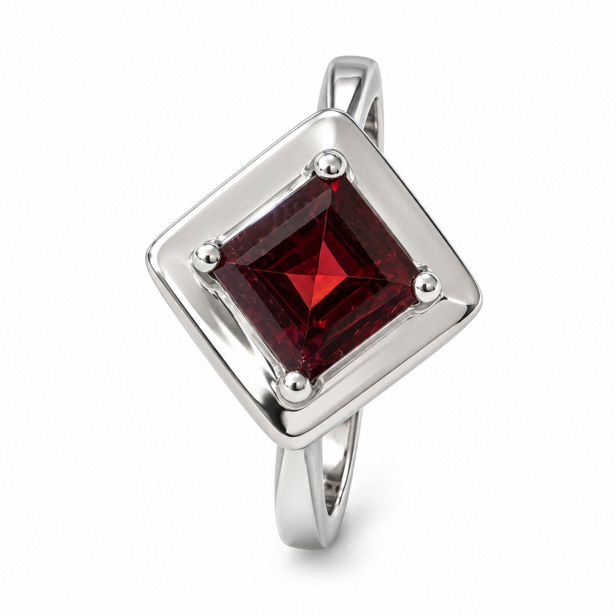 Bague Losange Grenat
