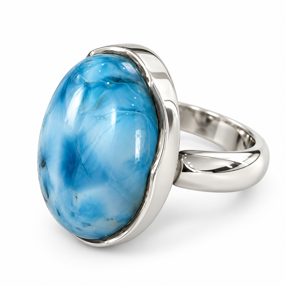 Bague larimar ovale