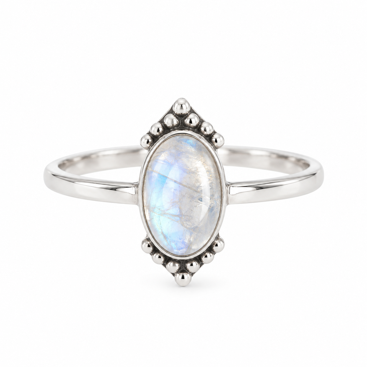 Bague péristérite miroir