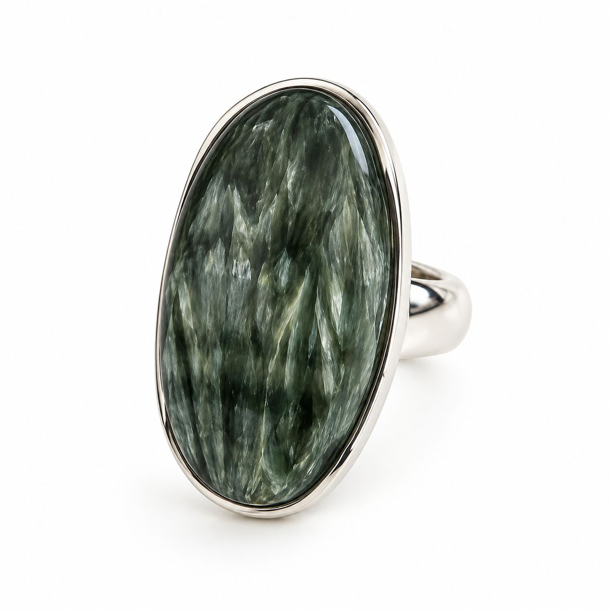 Bague séraphinite ovale Ag925