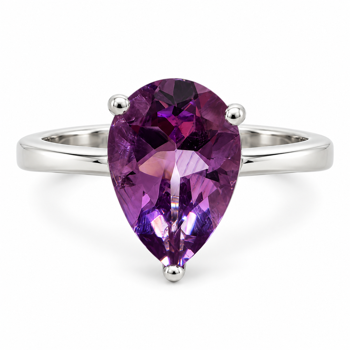 Bague améthyste taillée griffe