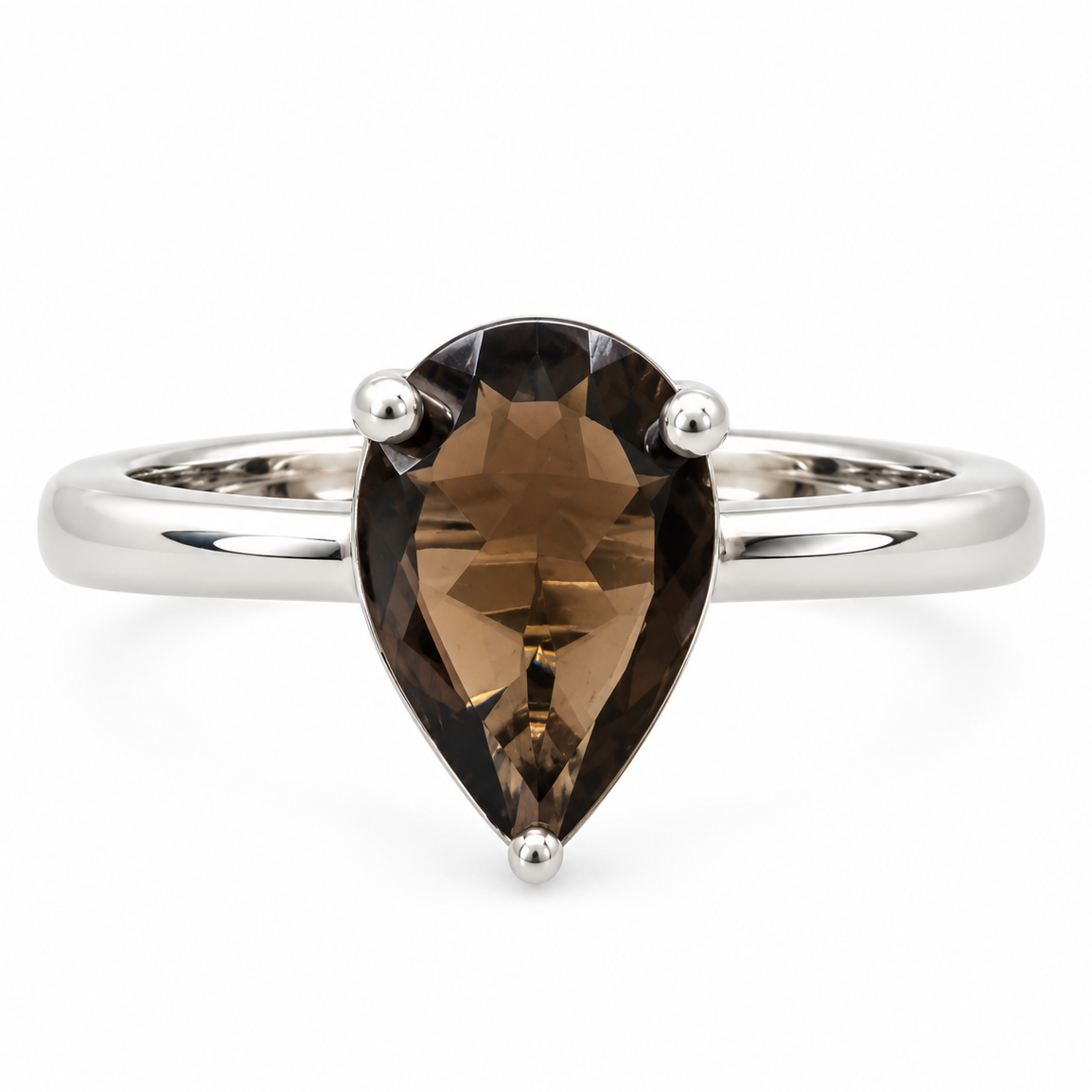 Bague quartz fumé taillé griffe