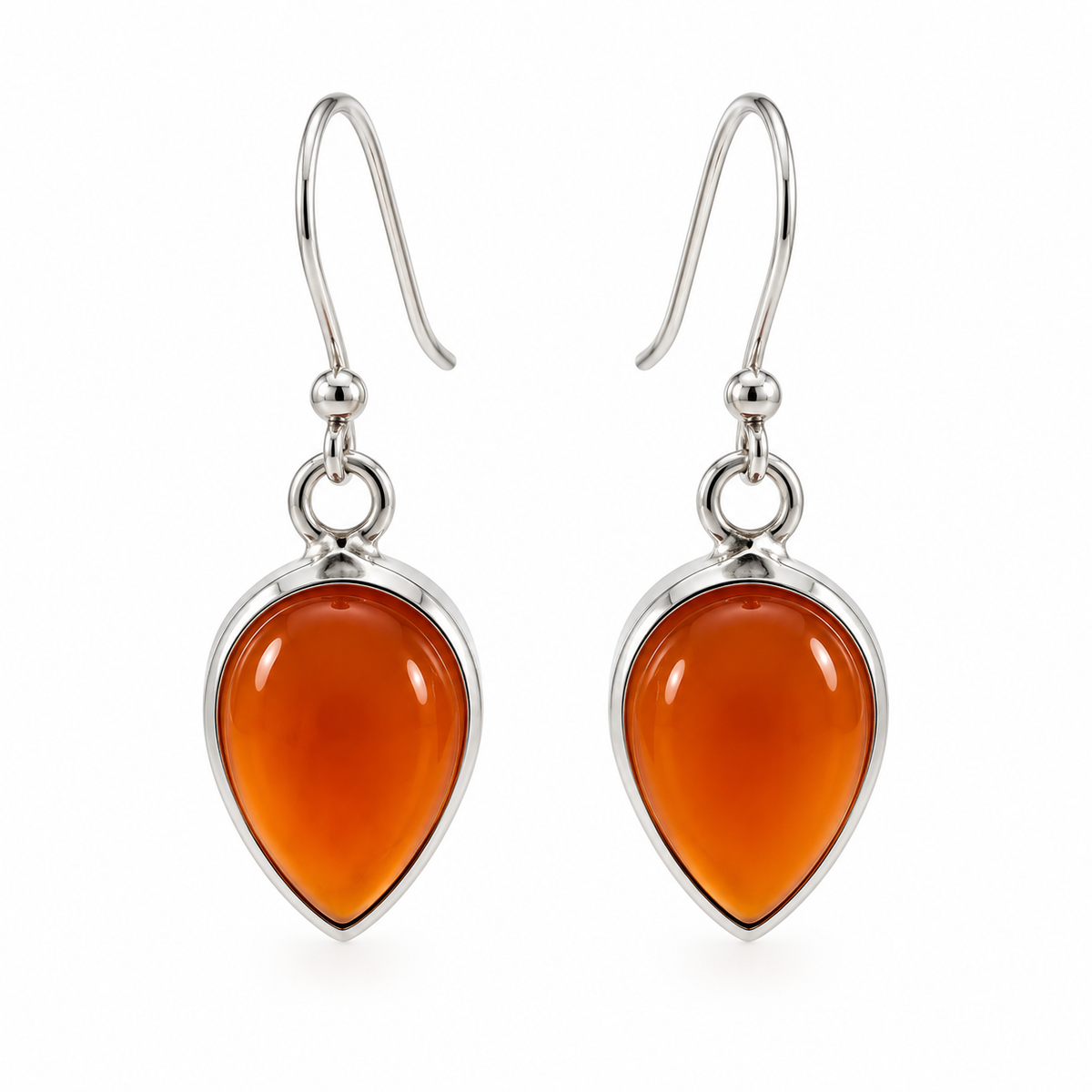 Boucles d'Oreilles Cornaline Flèche Ag925