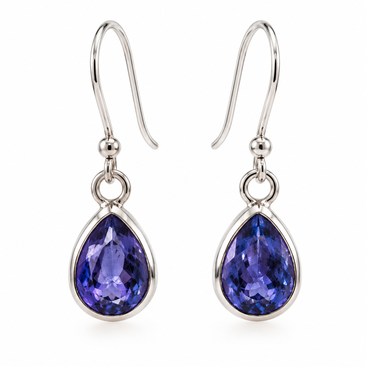 Boucles d'Oreilles Tanzanite Taillée Ag925
