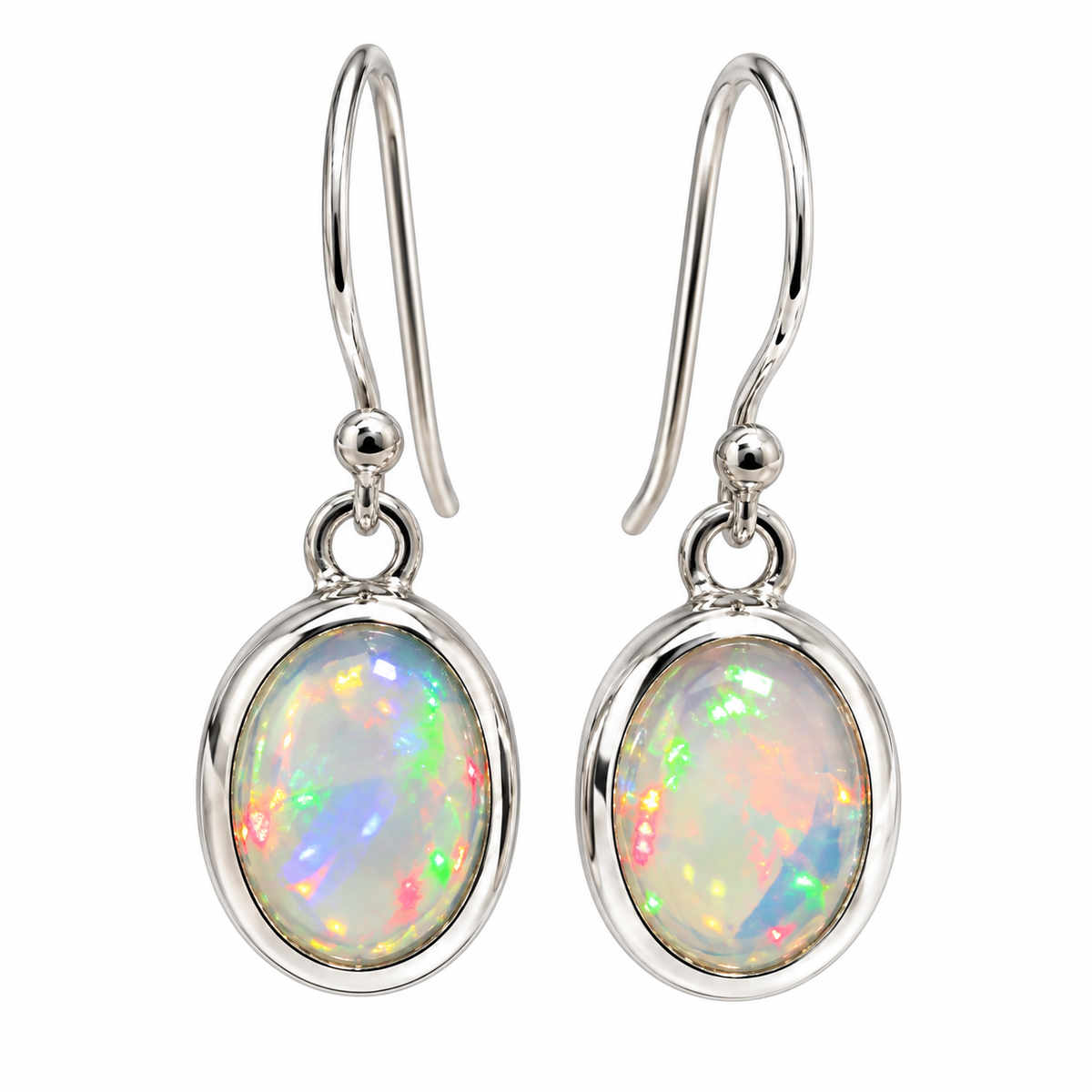 Boucles d'Oreilles Opale d'Éthiopie Ag925
