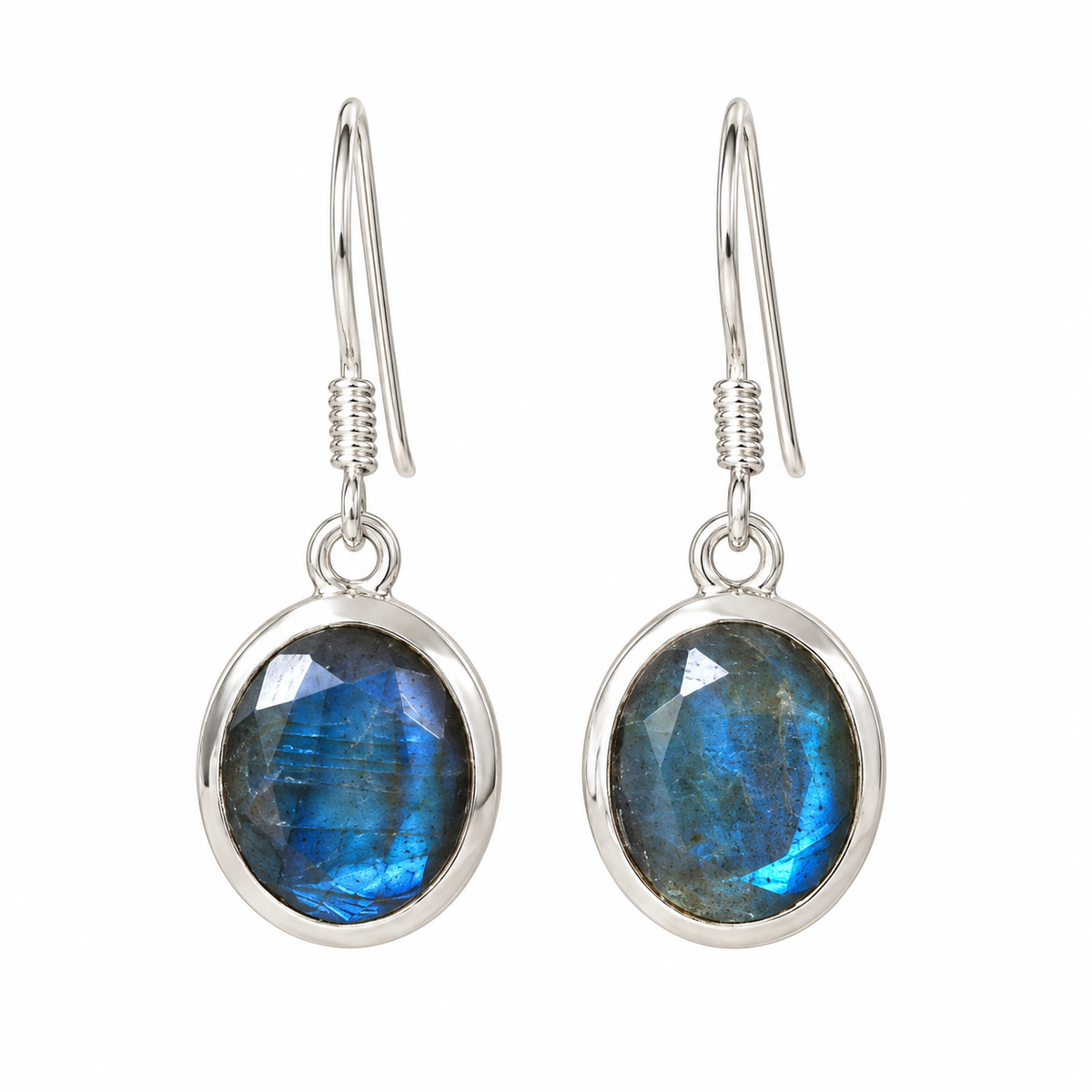 Boucles d'Oreilles Trendy Labradorite Ovale
