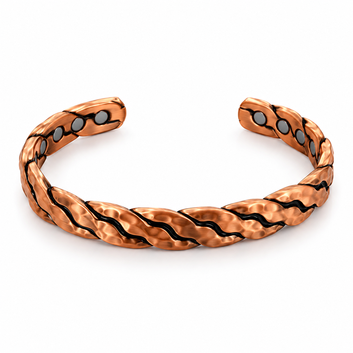 Bracelet Cuivre Magnétique – Ondulation – Tresses ondulées