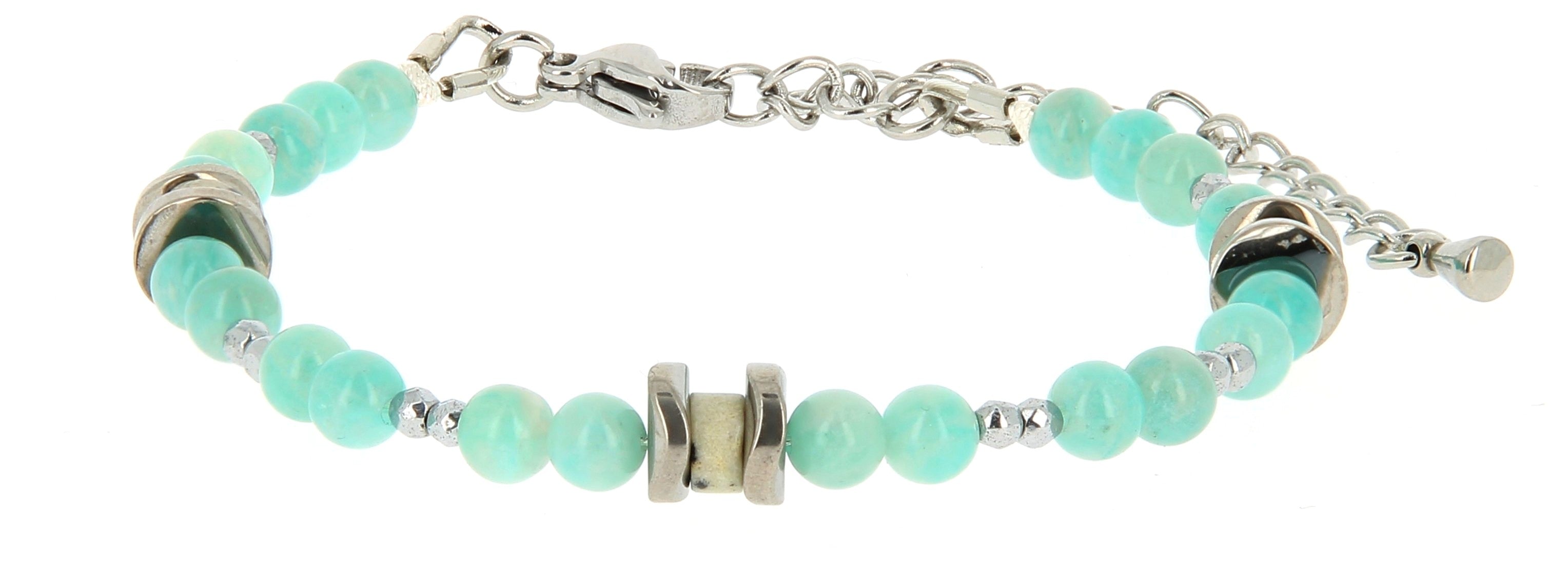 Talisman Armband Amazoniet en Dalmatier Jaspis