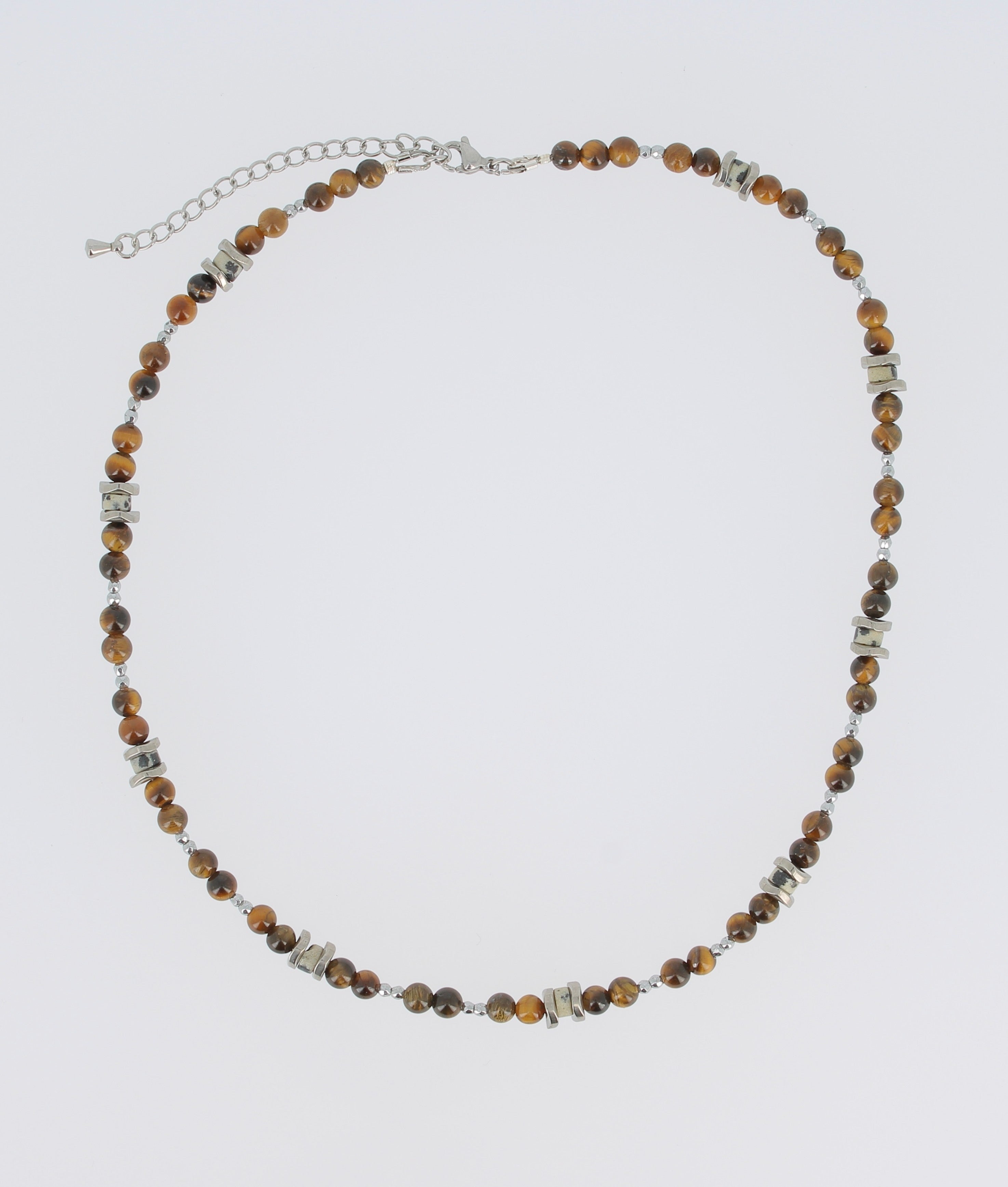 Talisman Ketting Tijgeroog en Dalmatier Jaspis