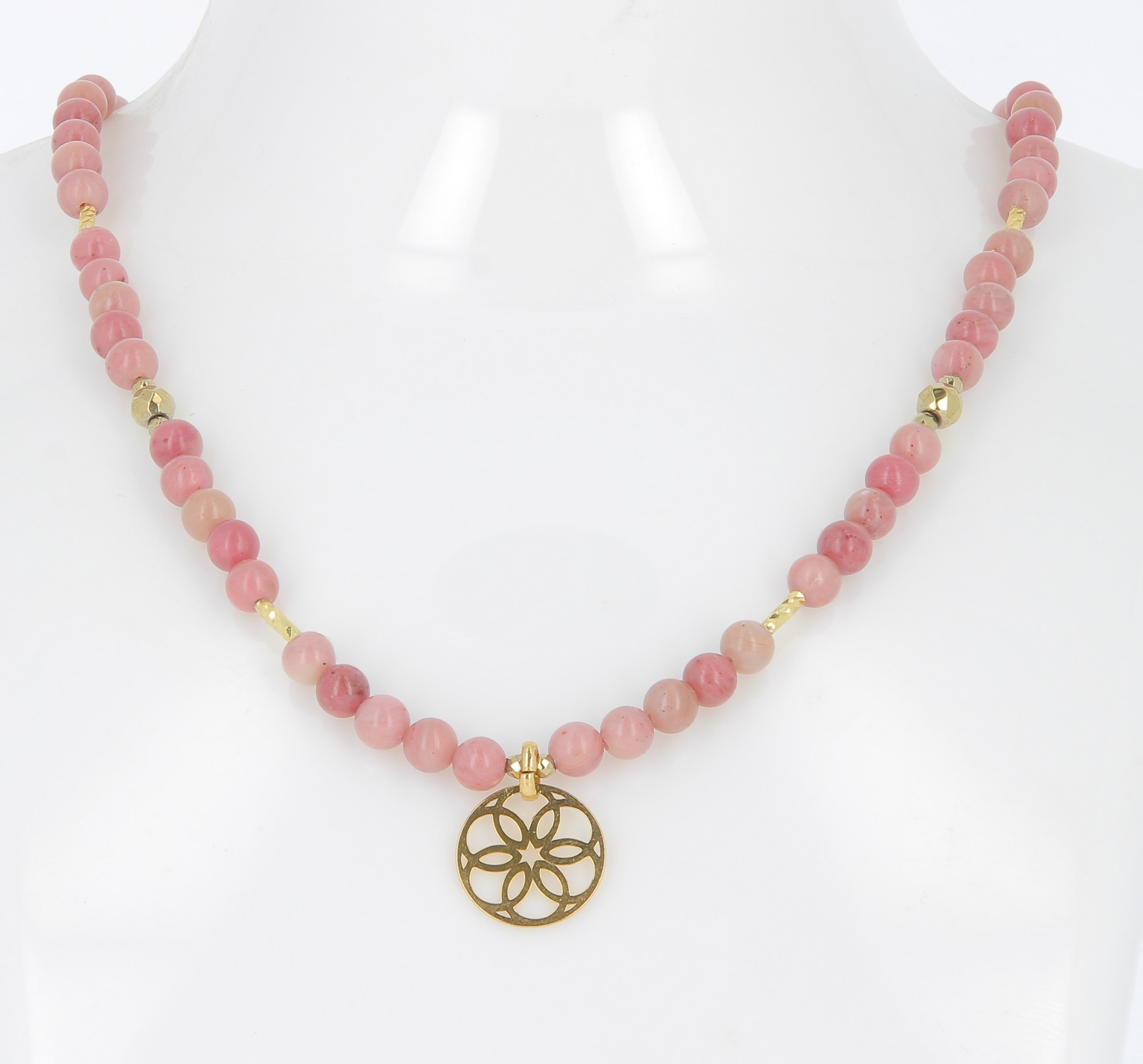 Collier Talisman Rhodonite