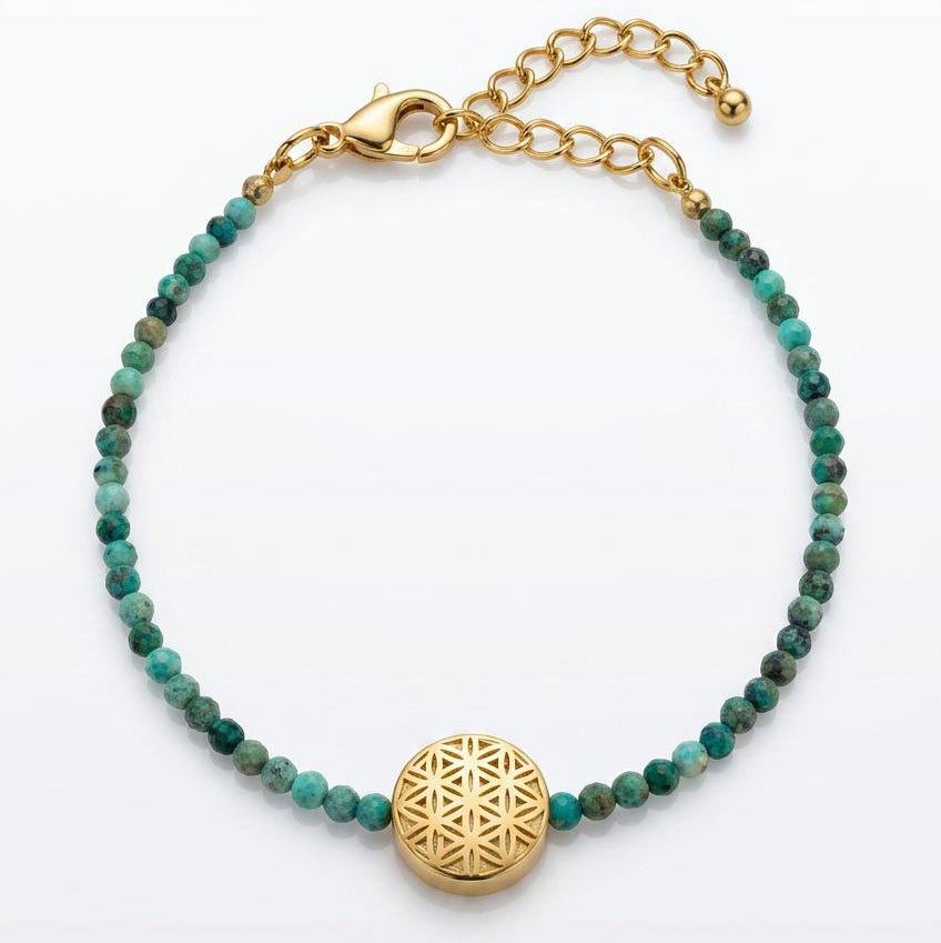 Bracelet fleur de vie chrysocolle