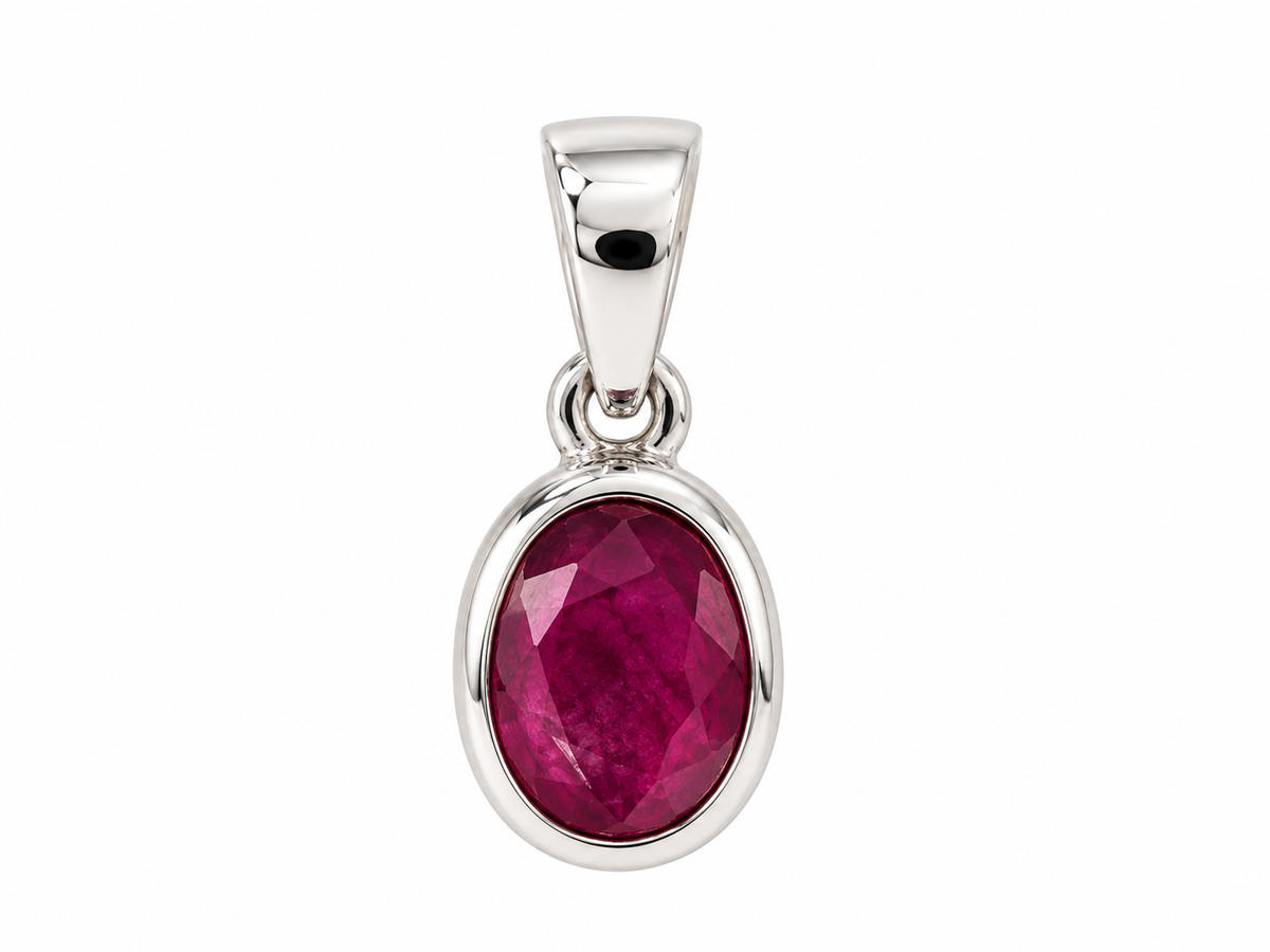 Pendentif Rubis Facetté Ag925