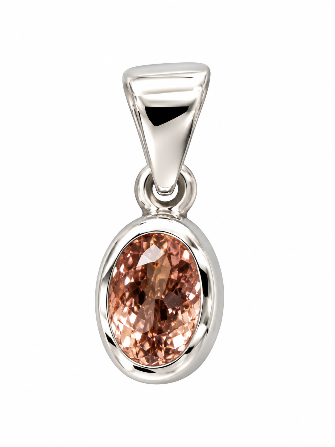 Pendentif tourmaline rose taillée Ag925