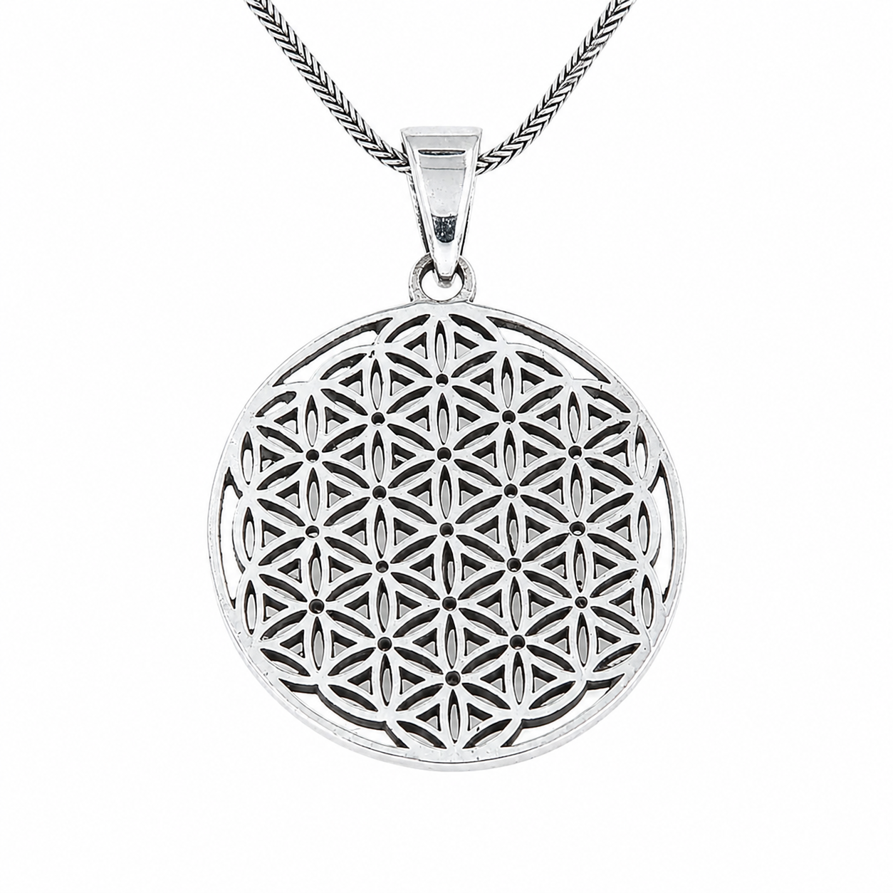 Pendentif argent fleur de vie