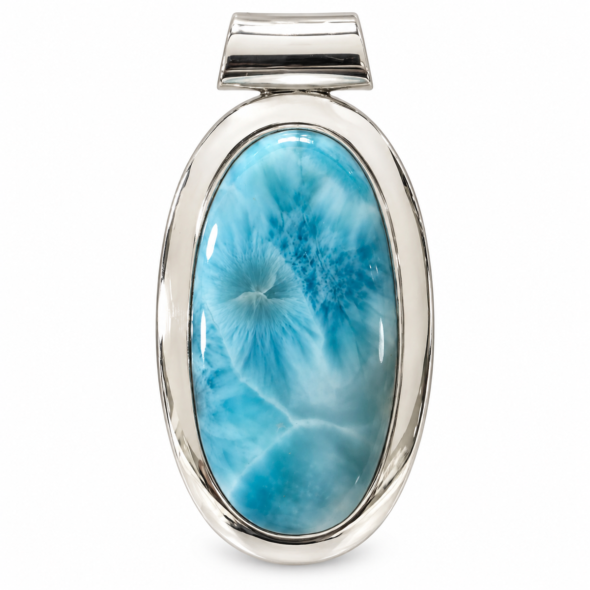Pendentif Larimar Bohème Ovale Ag925