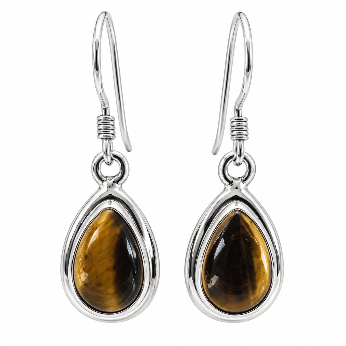 Boucles d'Oreilles Œil de Tigre Goutte