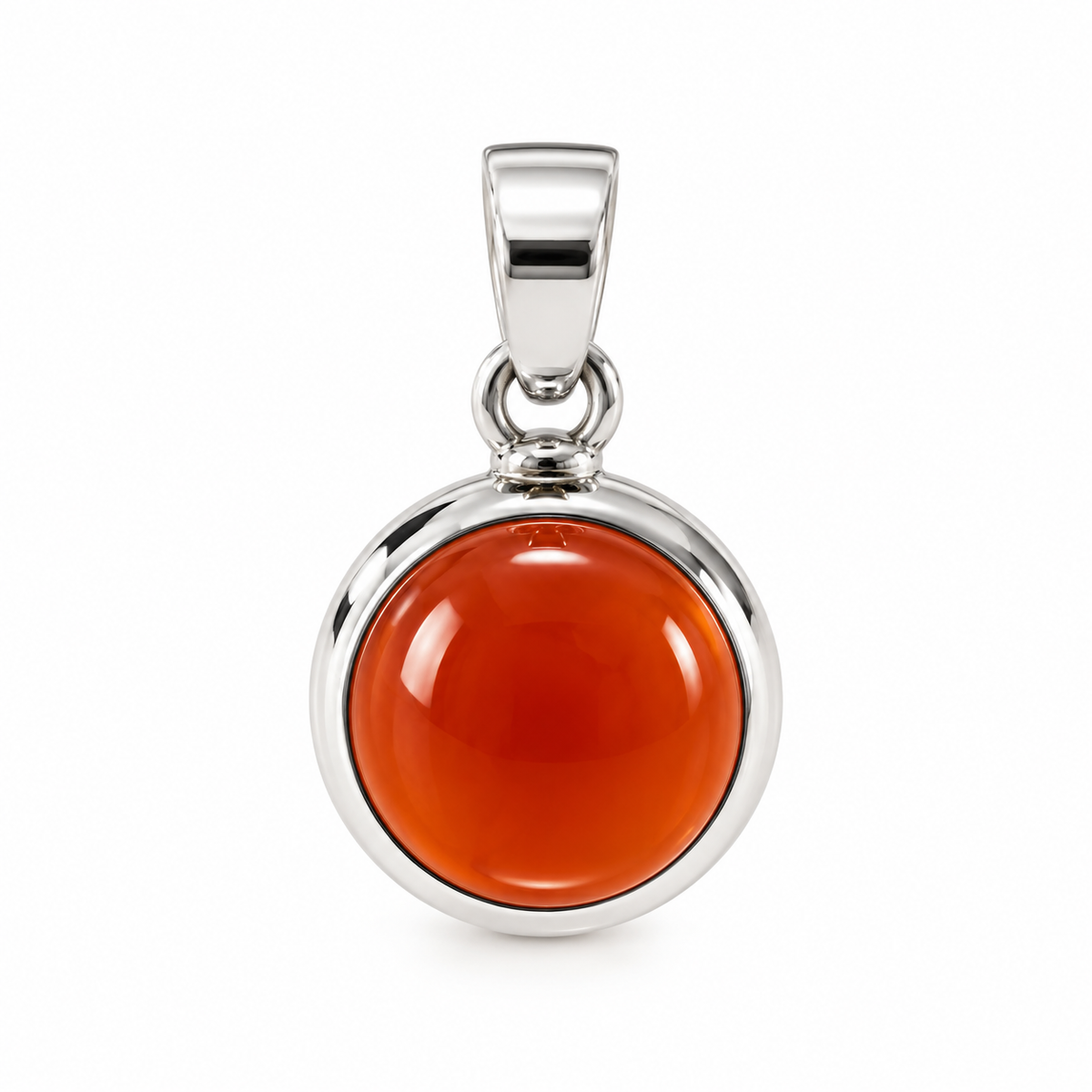 Pendentif Rond Cornaline Ag925