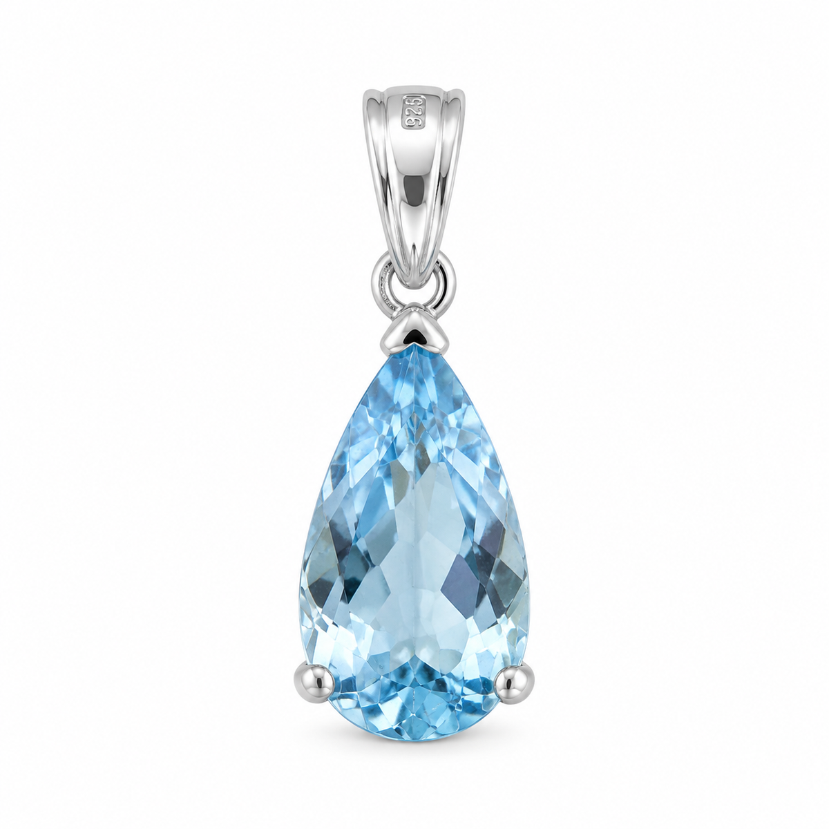 Pendentif topaze taillée goutte Ag925