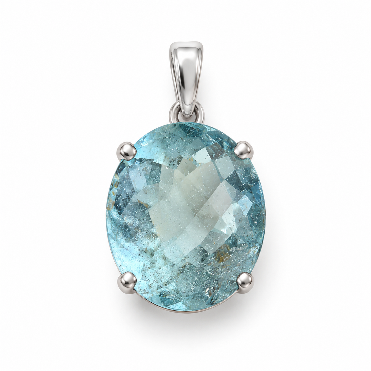 Pendentif topaze taillée ovale Ag925