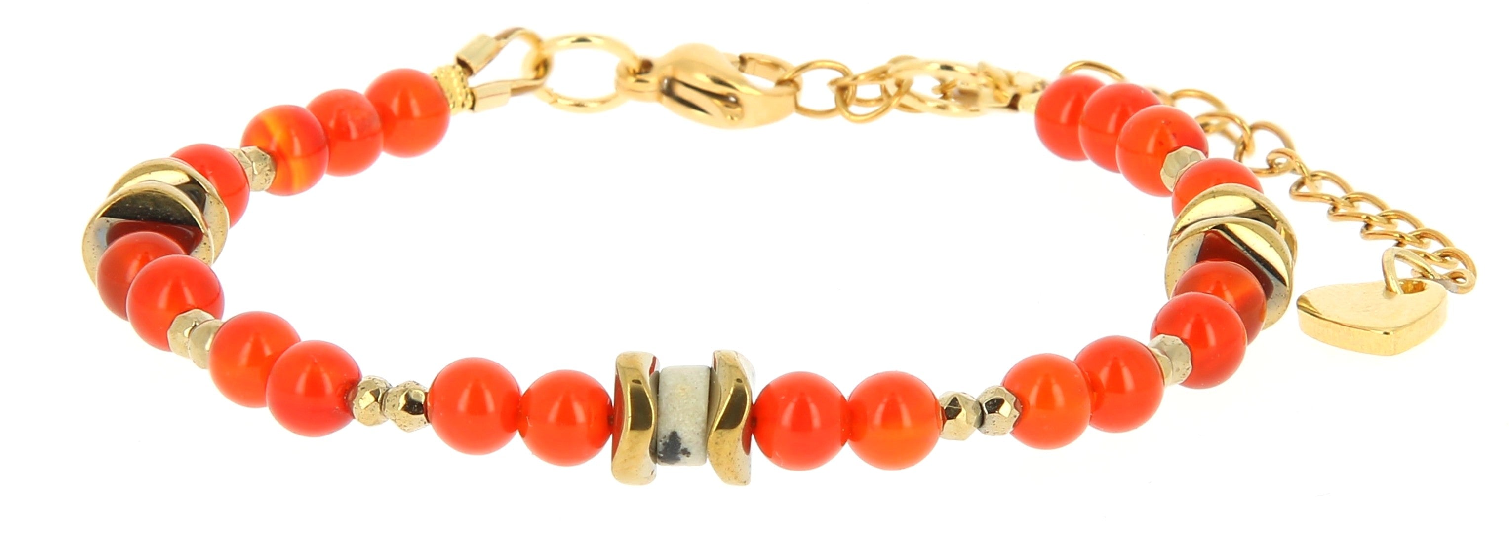 Talisman Armband Carneool en Dalmatier Jaspis