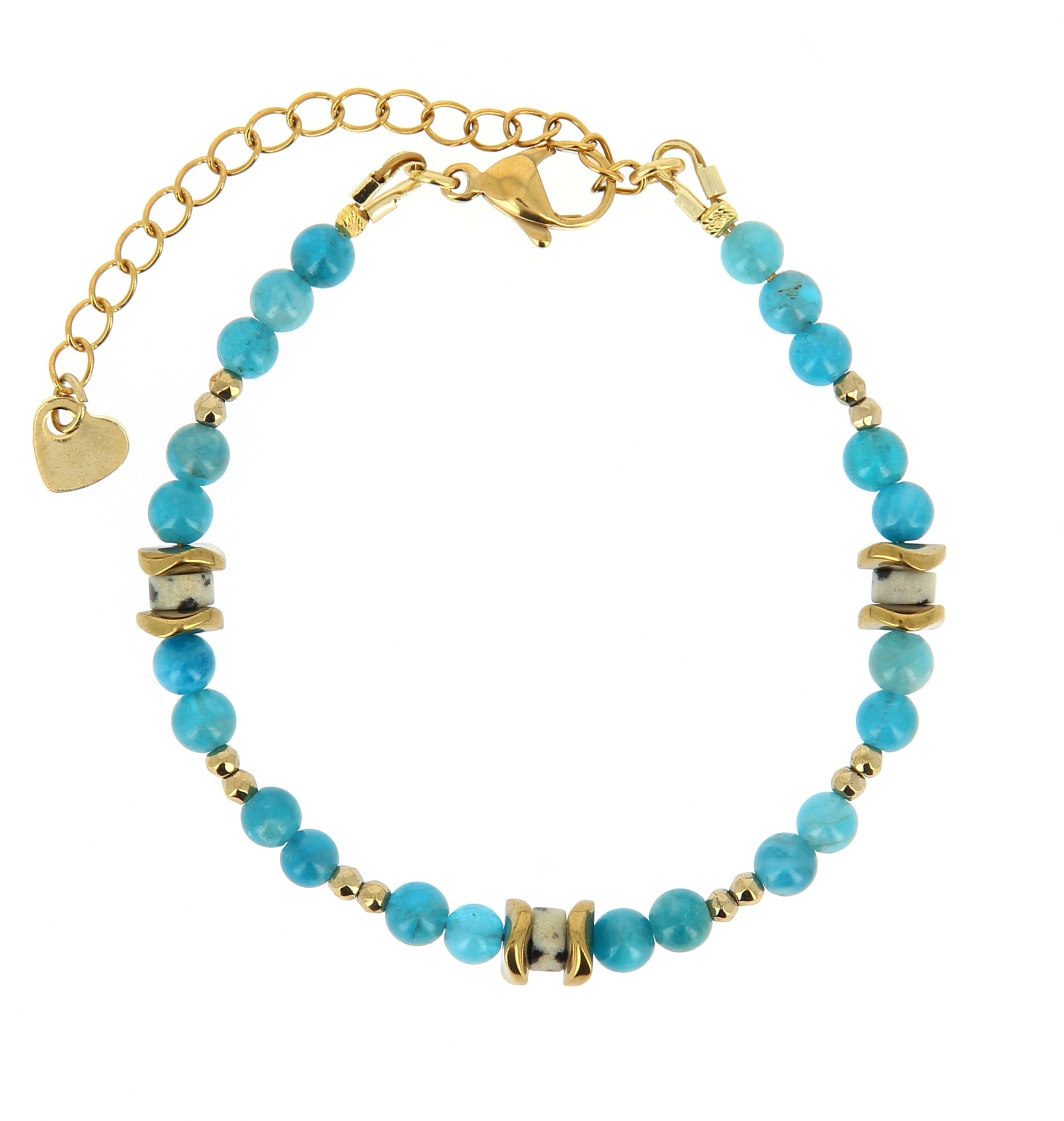 Talisman Armband Apatiet en Dalmatier Jaspis