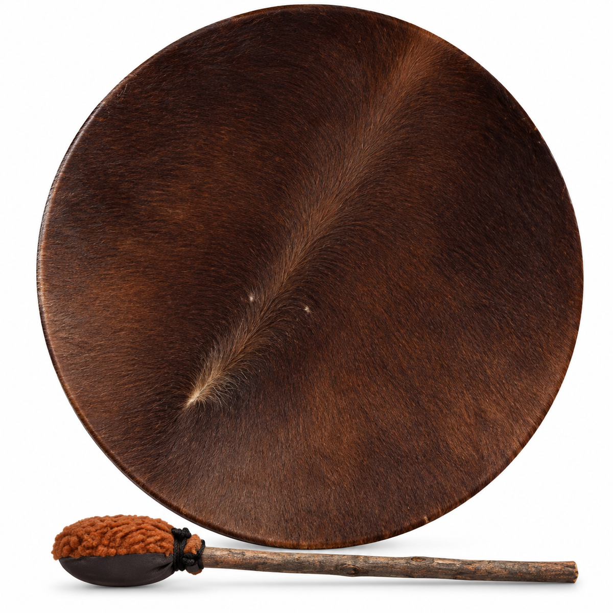 Tambour chamanique cheval brun - 50 cm, frêne