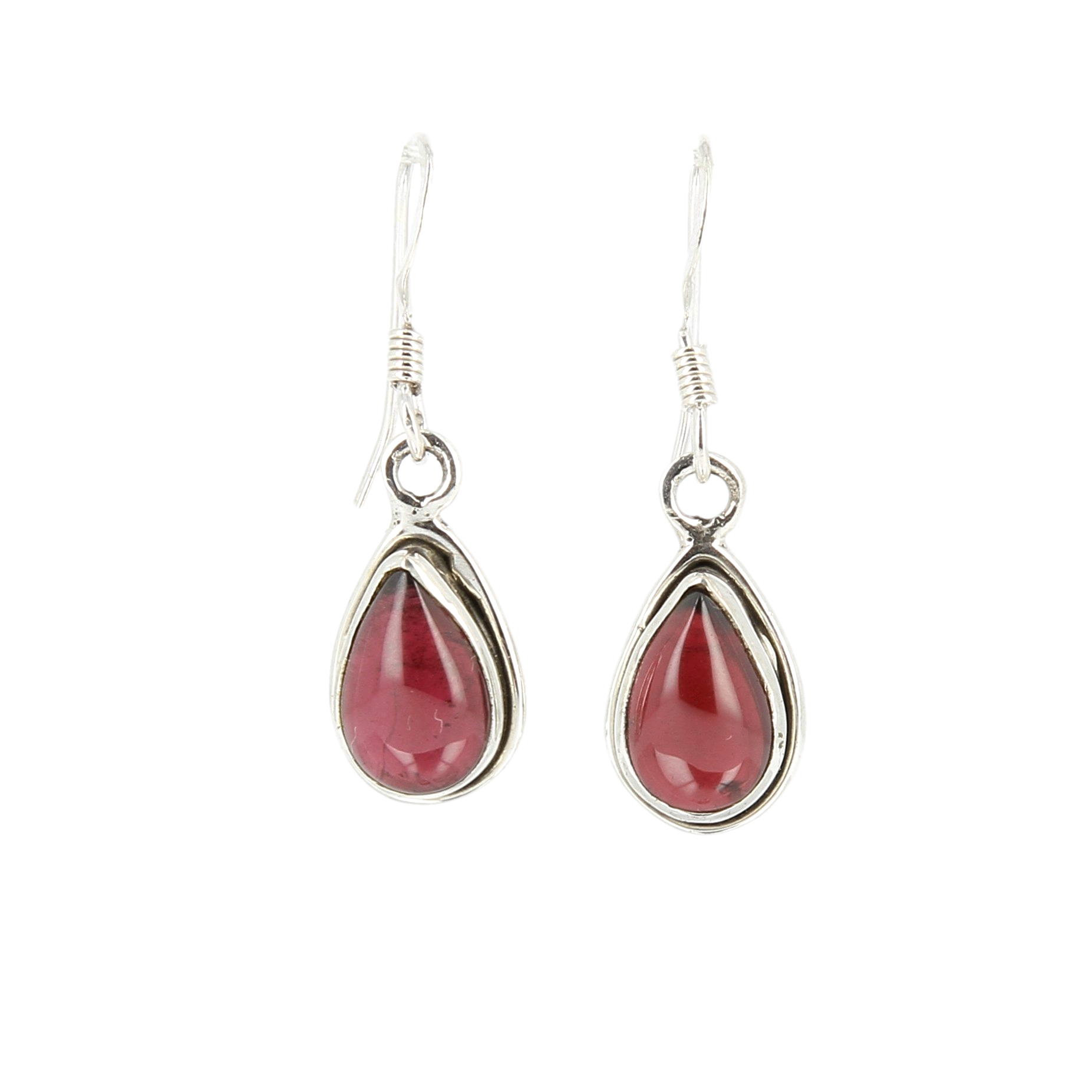 Boucles d'oreilles grenat goutte