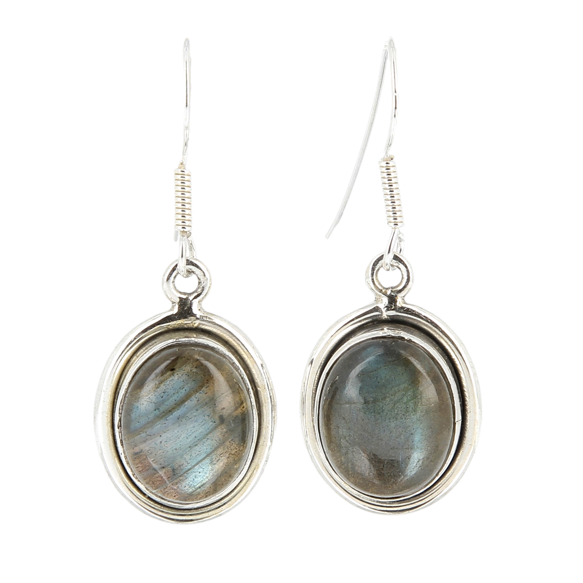 Boucles d'oreilles labradorite ovale