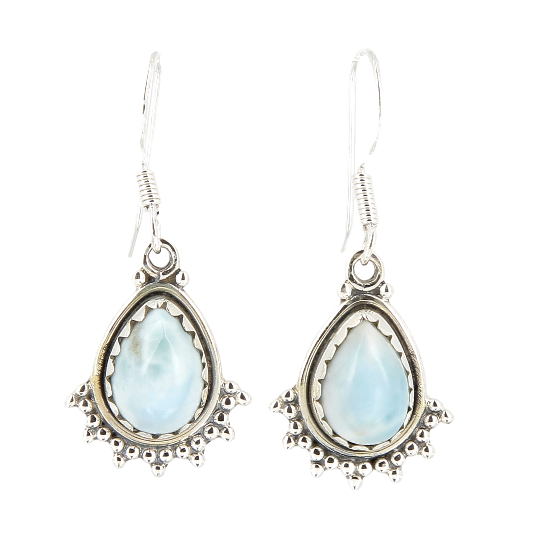 Boucles d'oreilles larimar indy goutte
