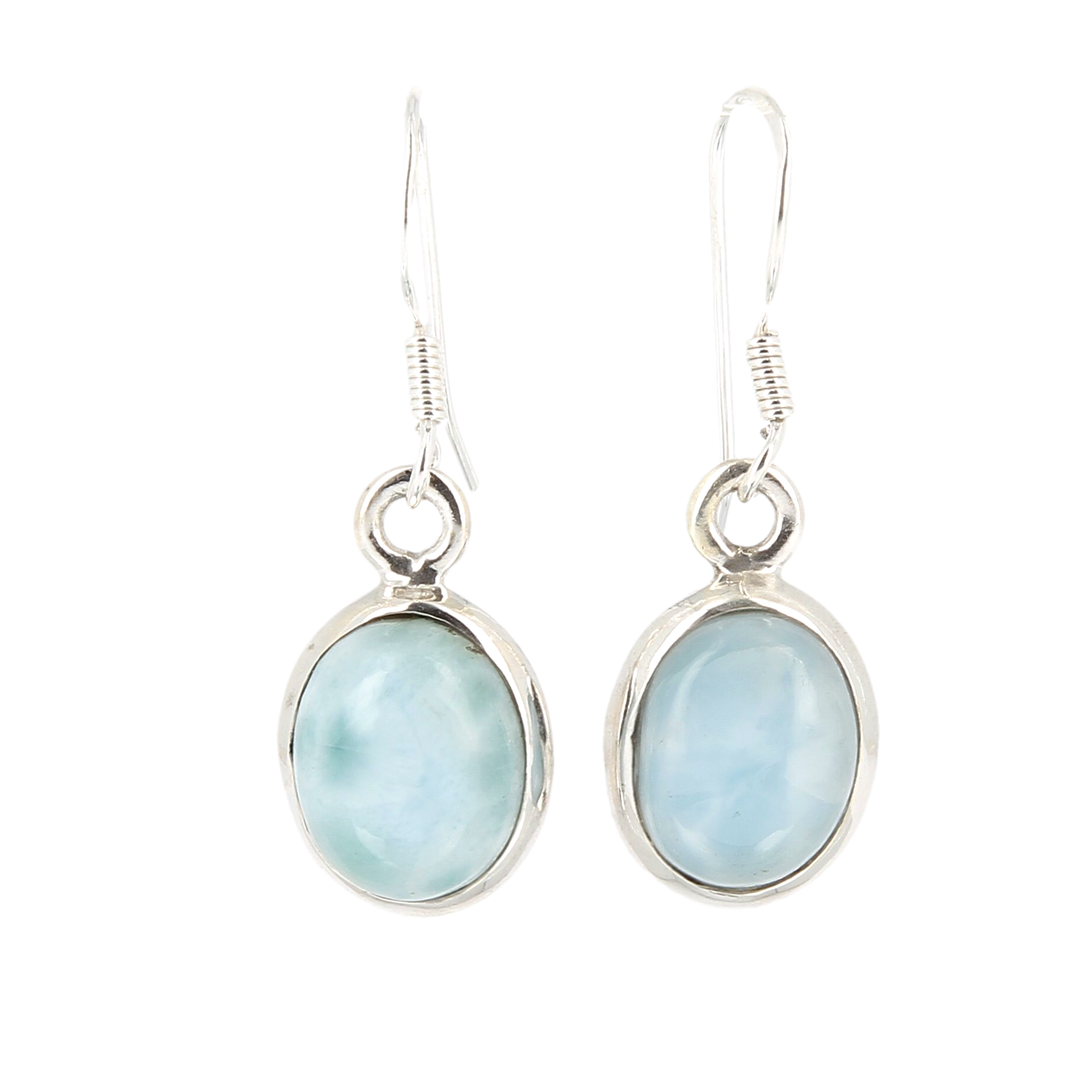 Boucles d'oreilles larimar ovale