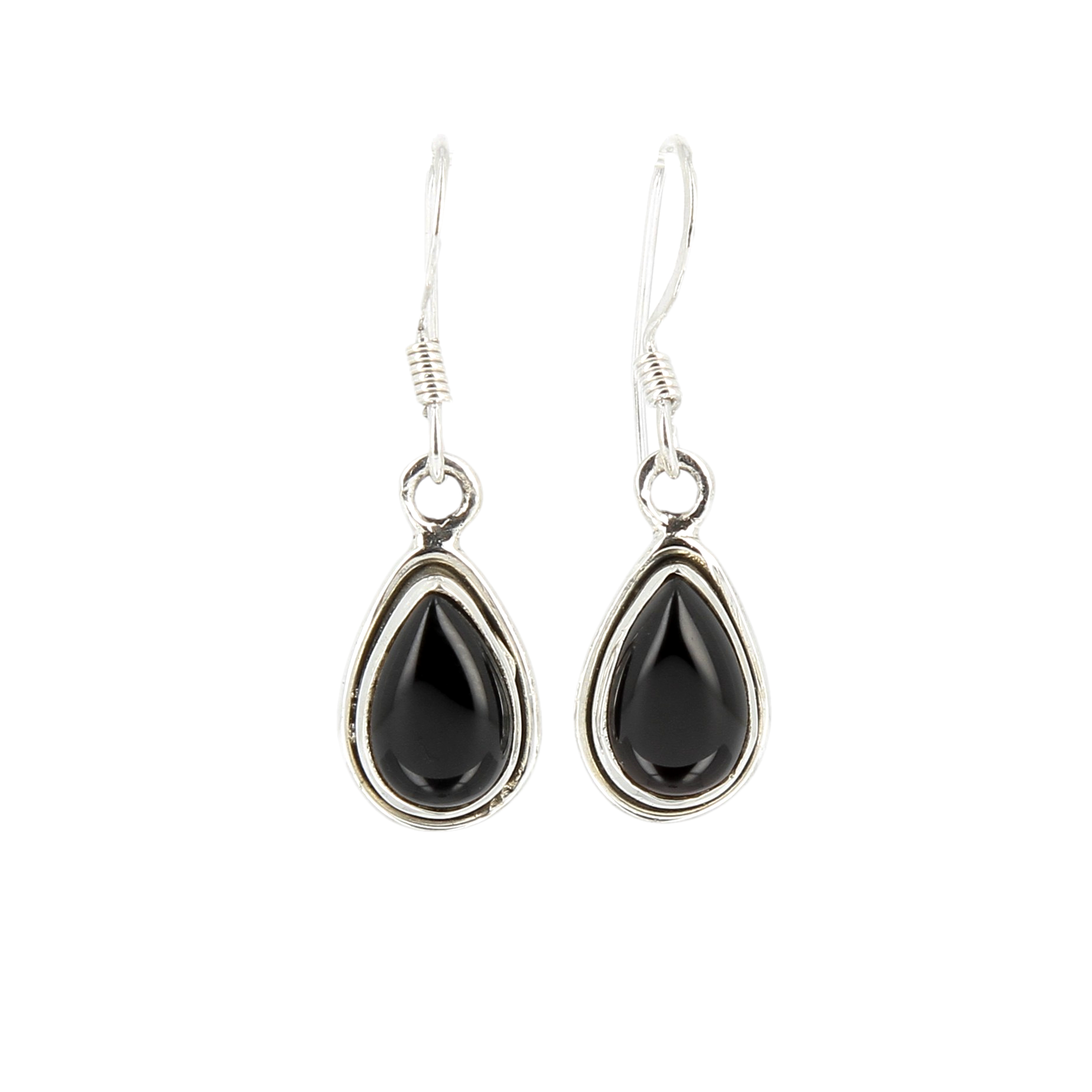 Boucles d'oreilles onyx goutte