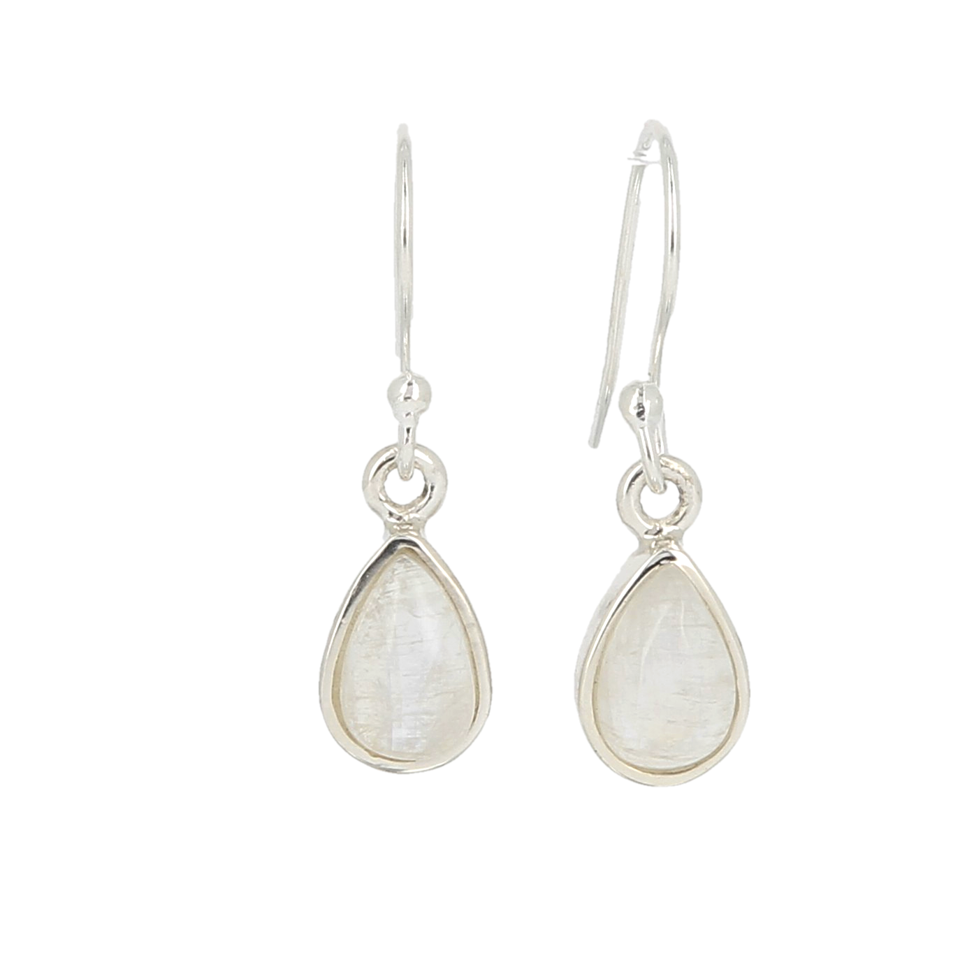 Boucles d'oreilles Péristérite (Labradorite blanche) goutte