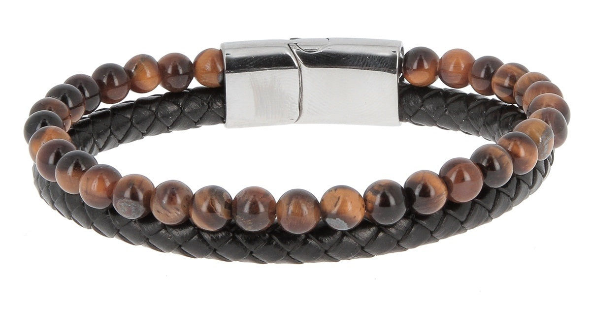 Bracelet cuir oeil de tigre
