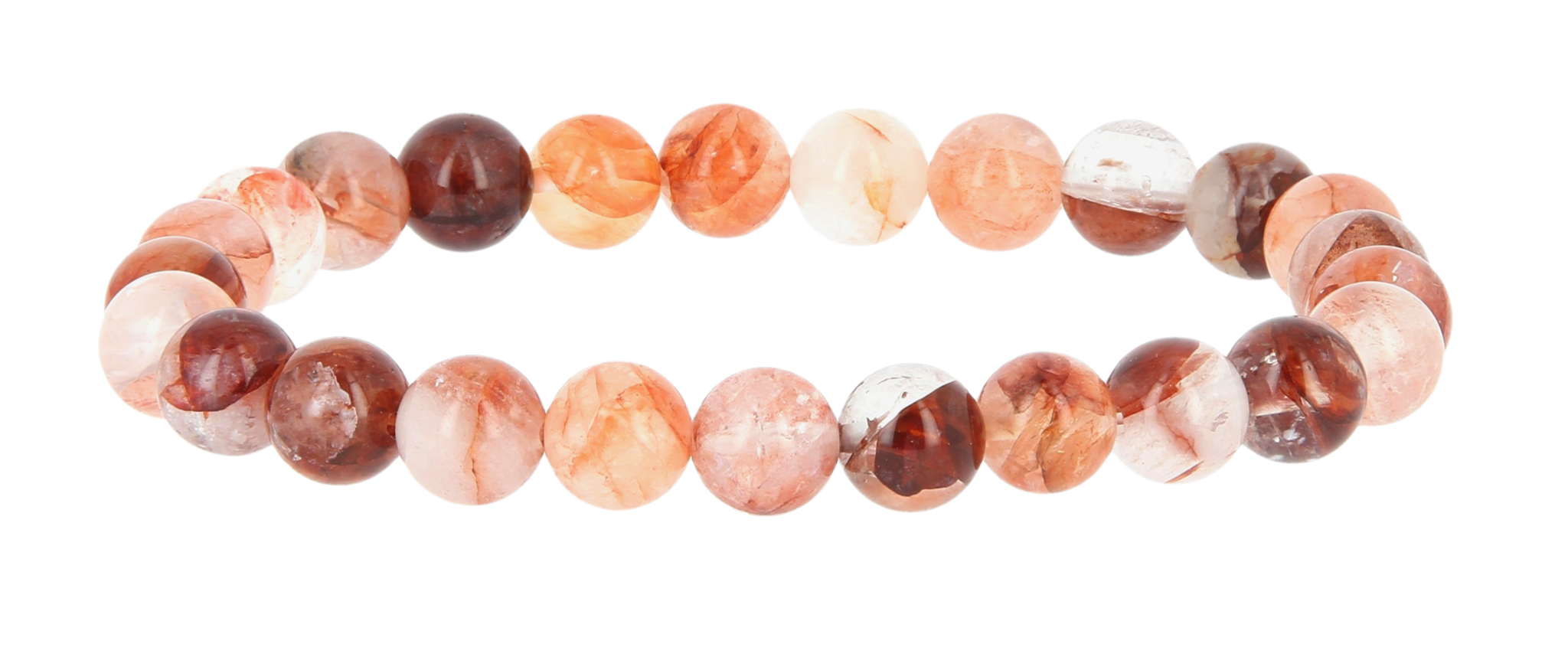 Bracelet quartz hematoïde rouge