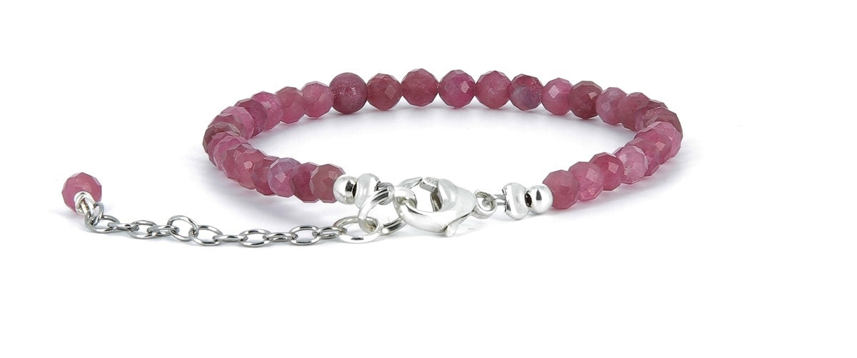 Bracelet tourmaline rose facetté - vue 2