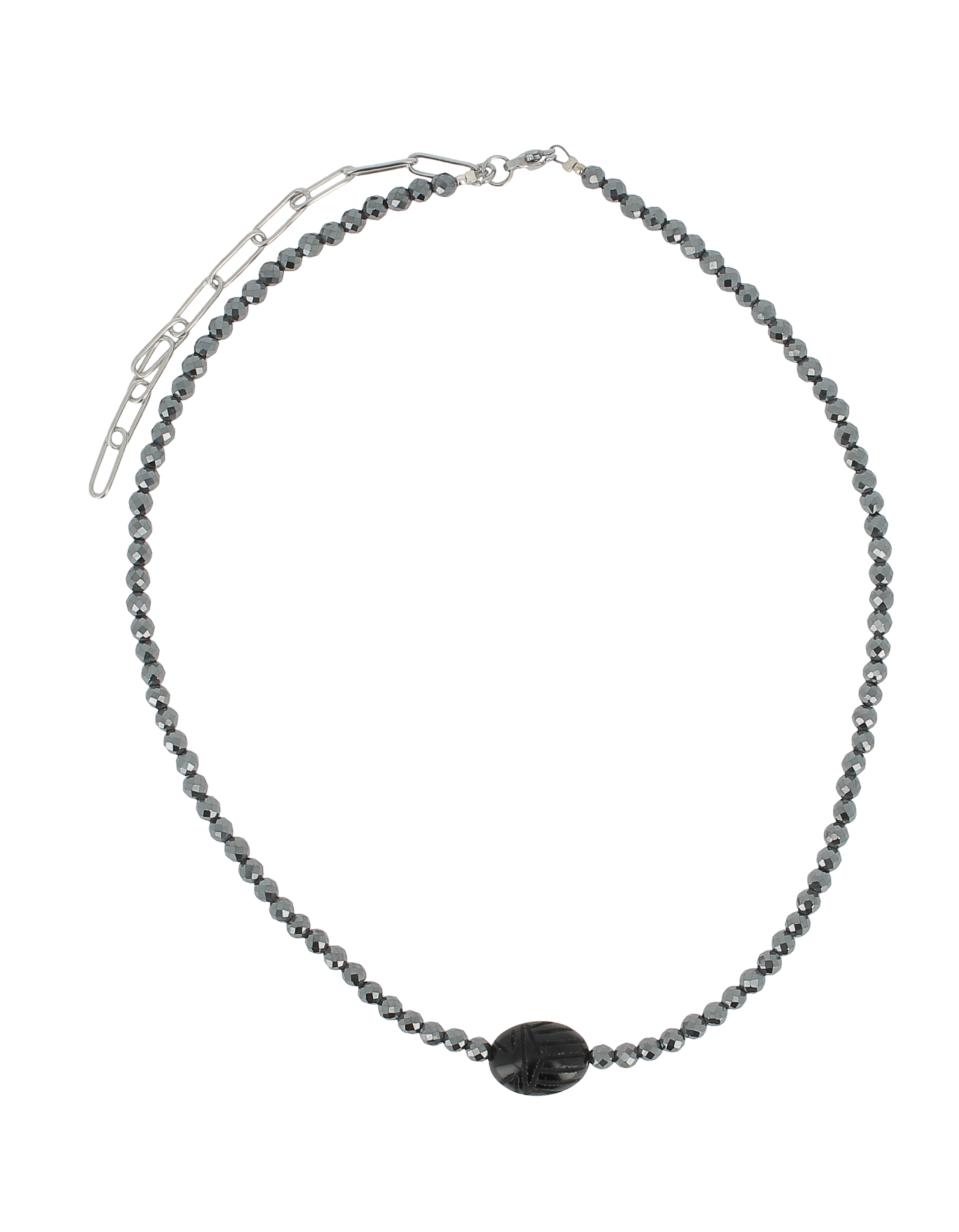 Collier hématite Scarabée - vue 3