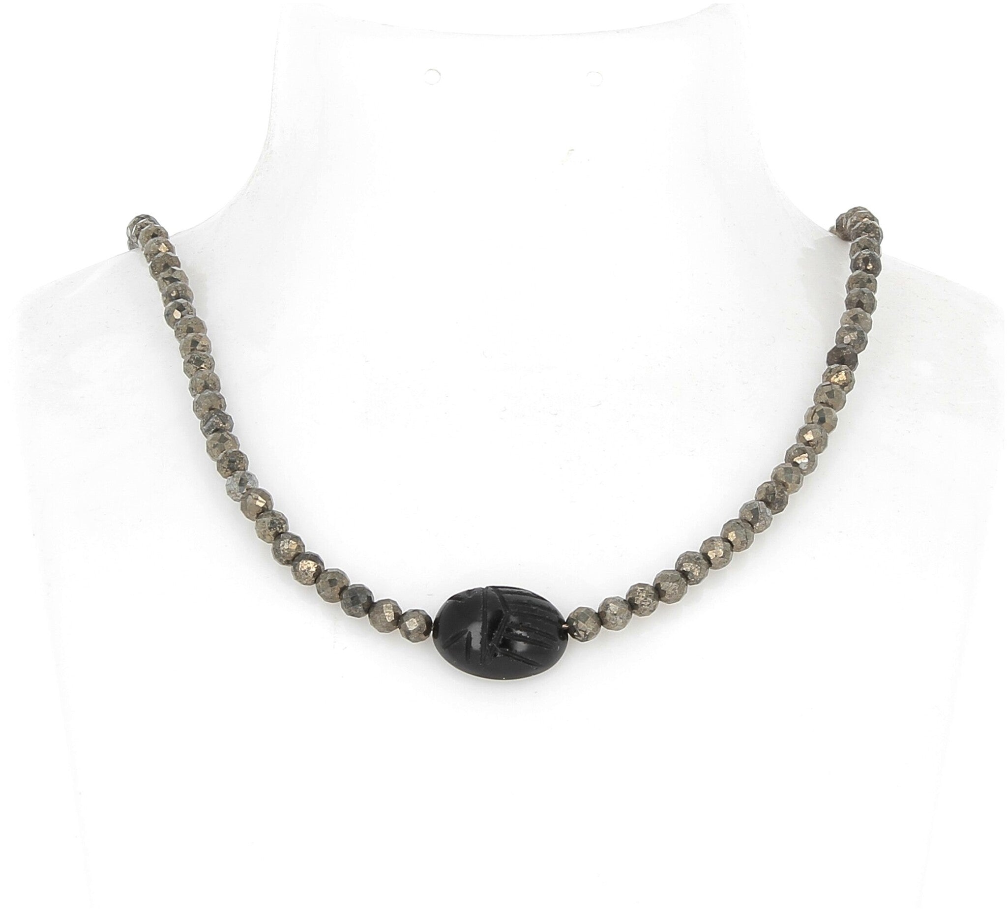 Collier pyrite Scarabée - vue 2