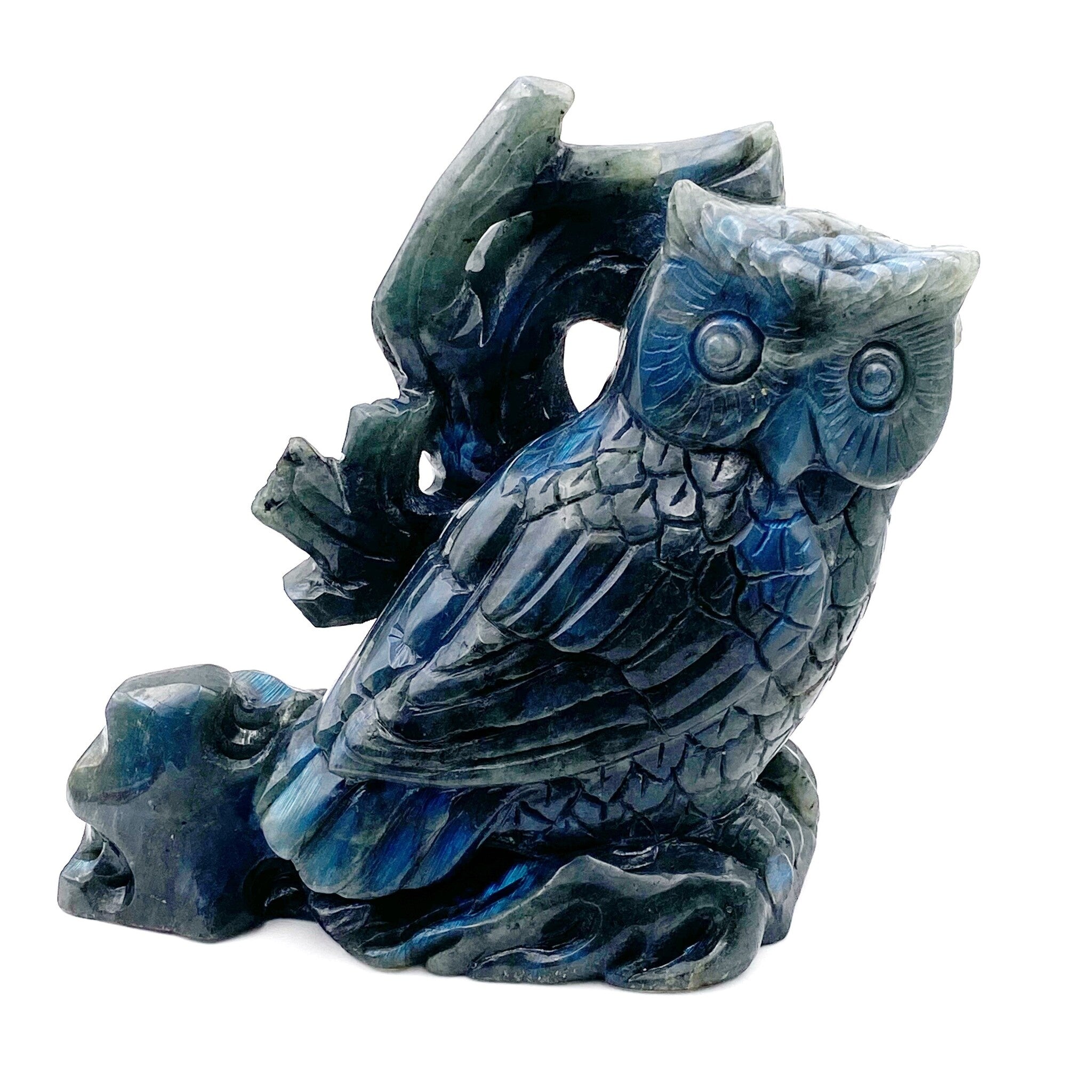 Grand hibou labradorite