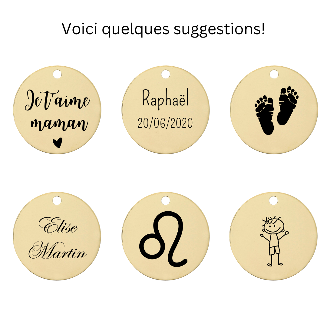 Médaille Argent plaqué or à graver - vue 3