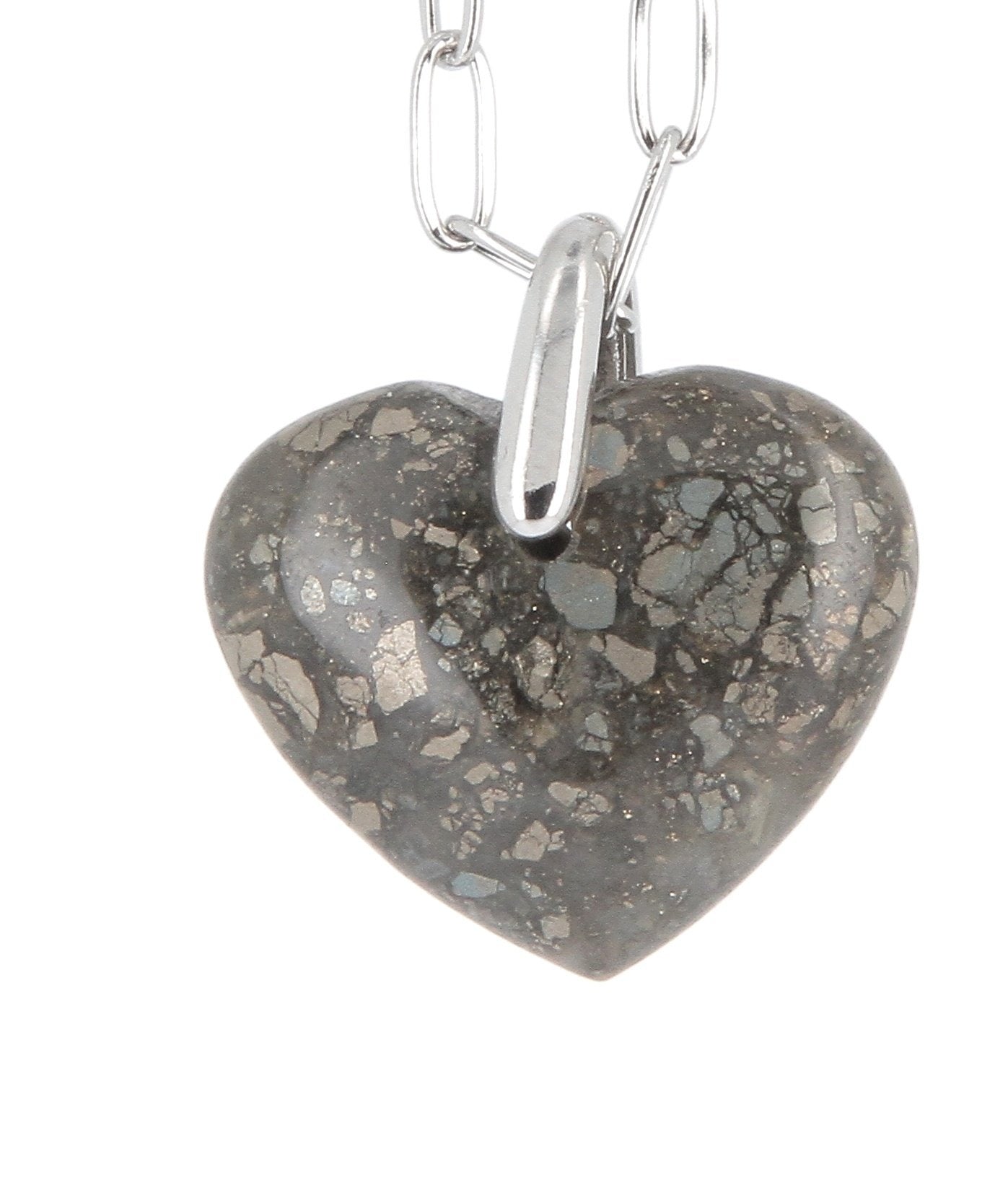 Pendentif agate pyrite coeur