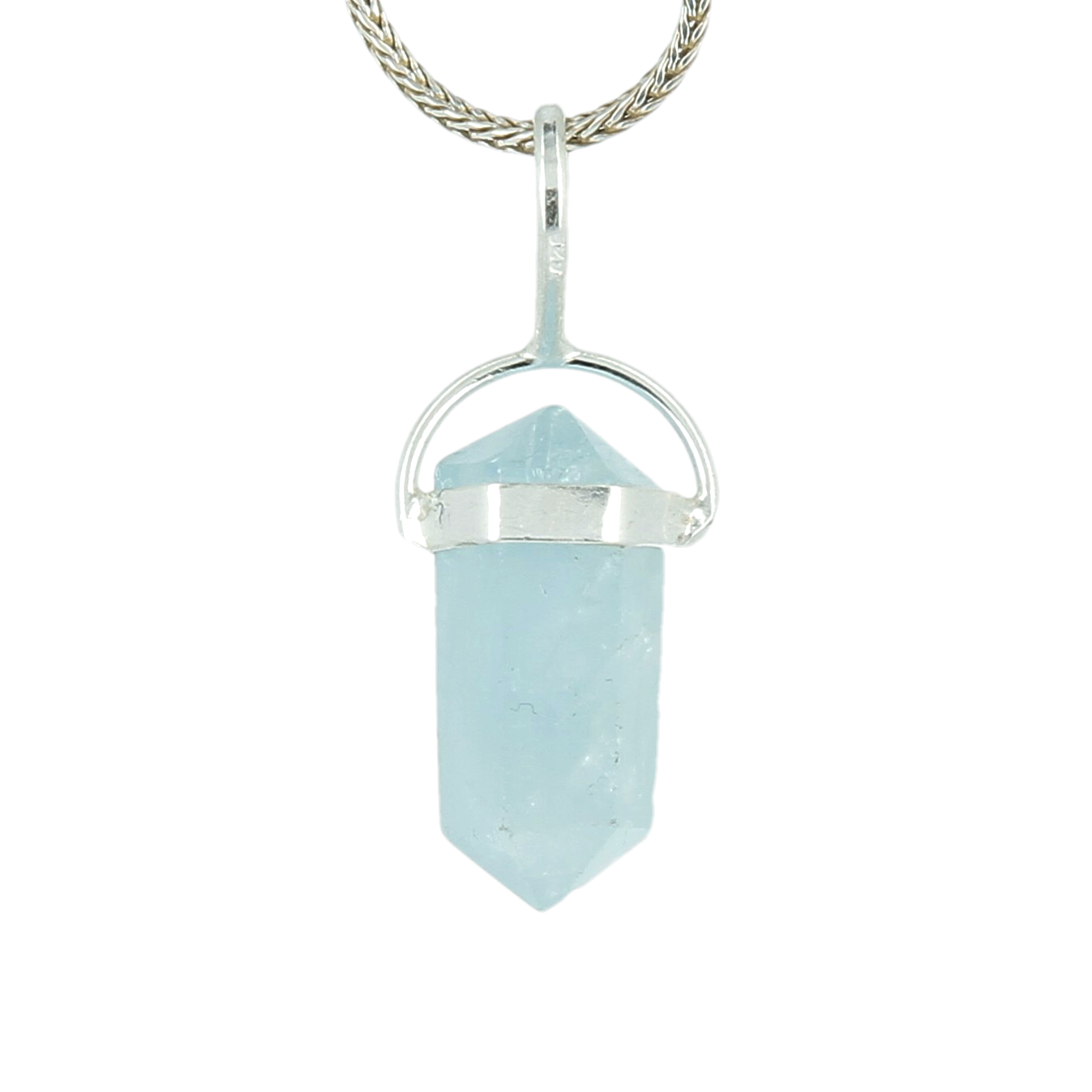 Pendentif aigue-marine brute polie