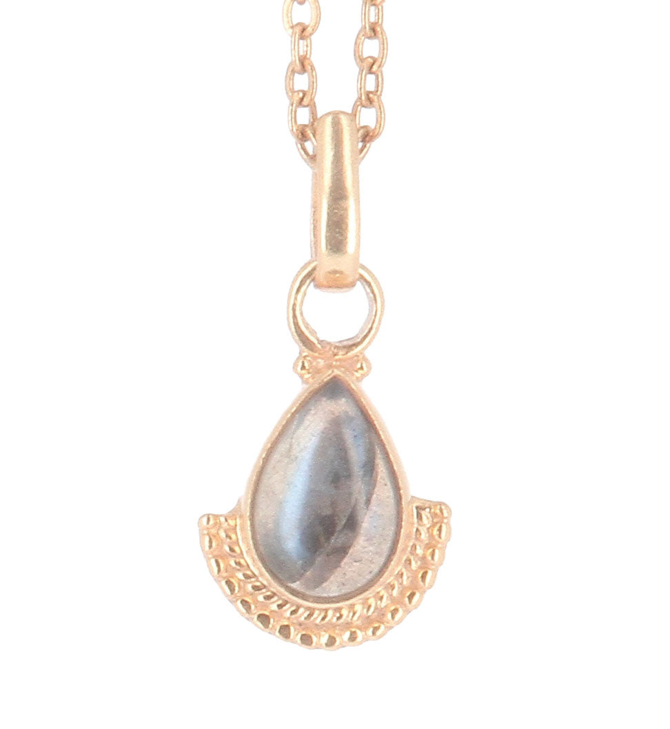 Pendentif labradorite maya doré