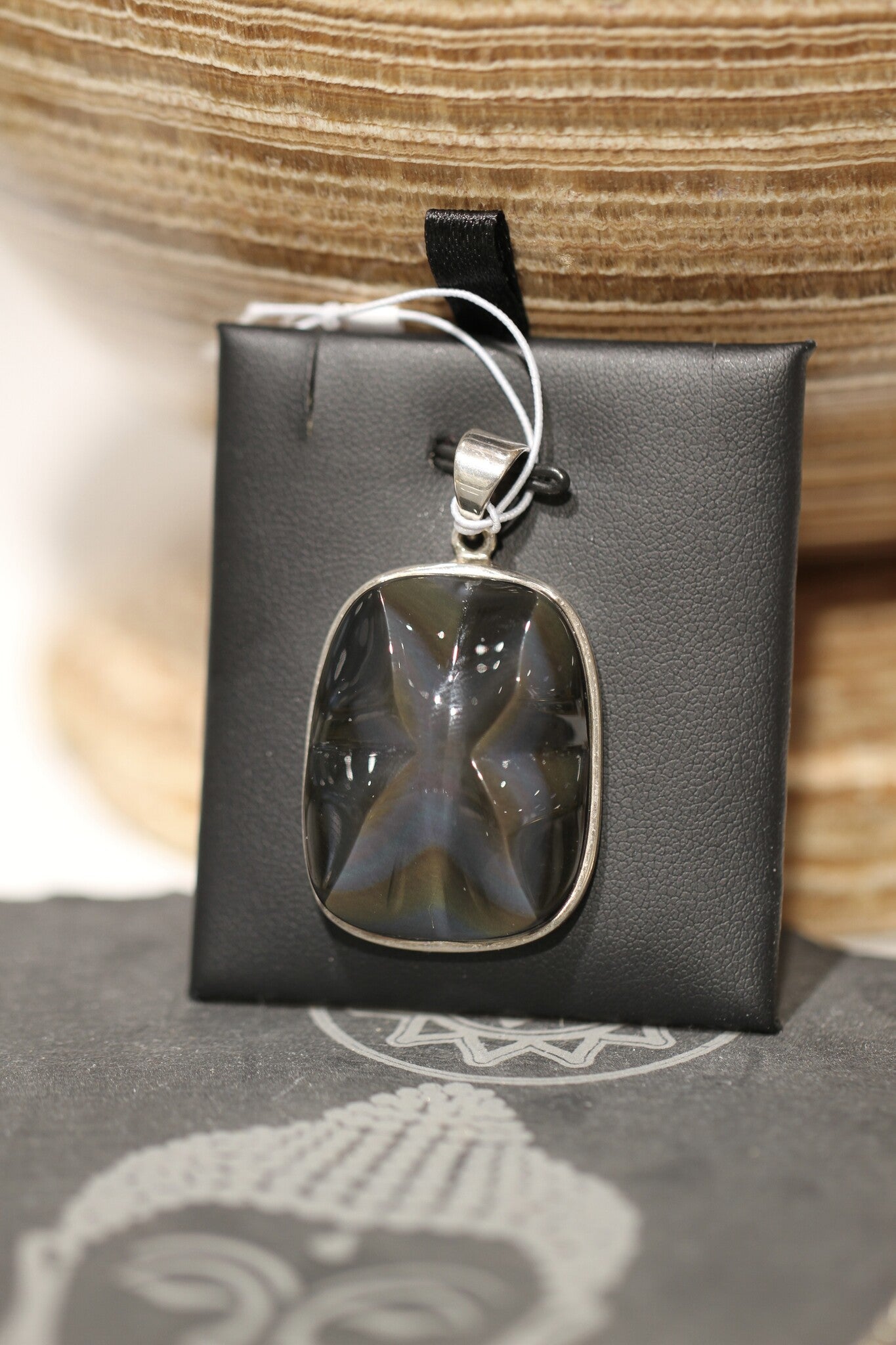 Pendentif Obsidienne Oeil Celeste étoile - vue 2