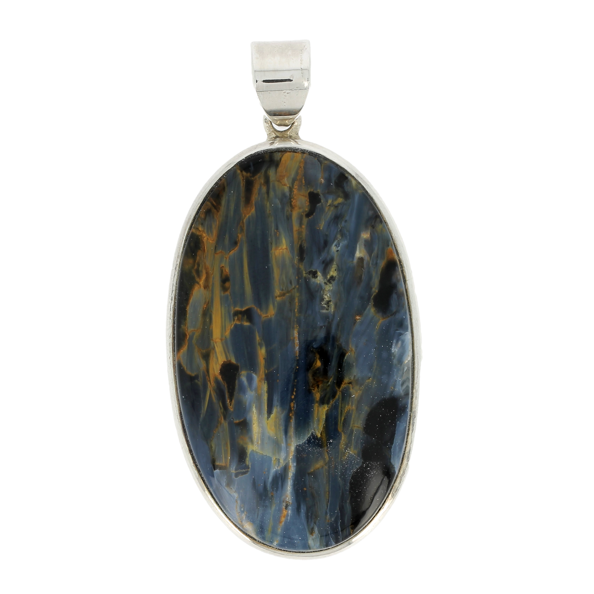 Pendentif pietersite ovale cerclé Ag925